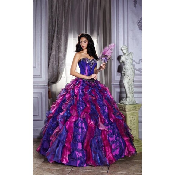 26659 Quinceanera Collection Prom Homecoming Dress 10 Gown Strapless 7038 - Picture 1 of 15